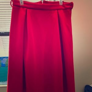 Red midi skirt